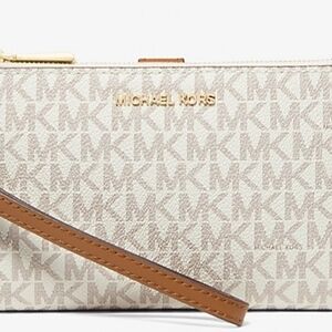 Michael Kors Cream Monogram Clutch